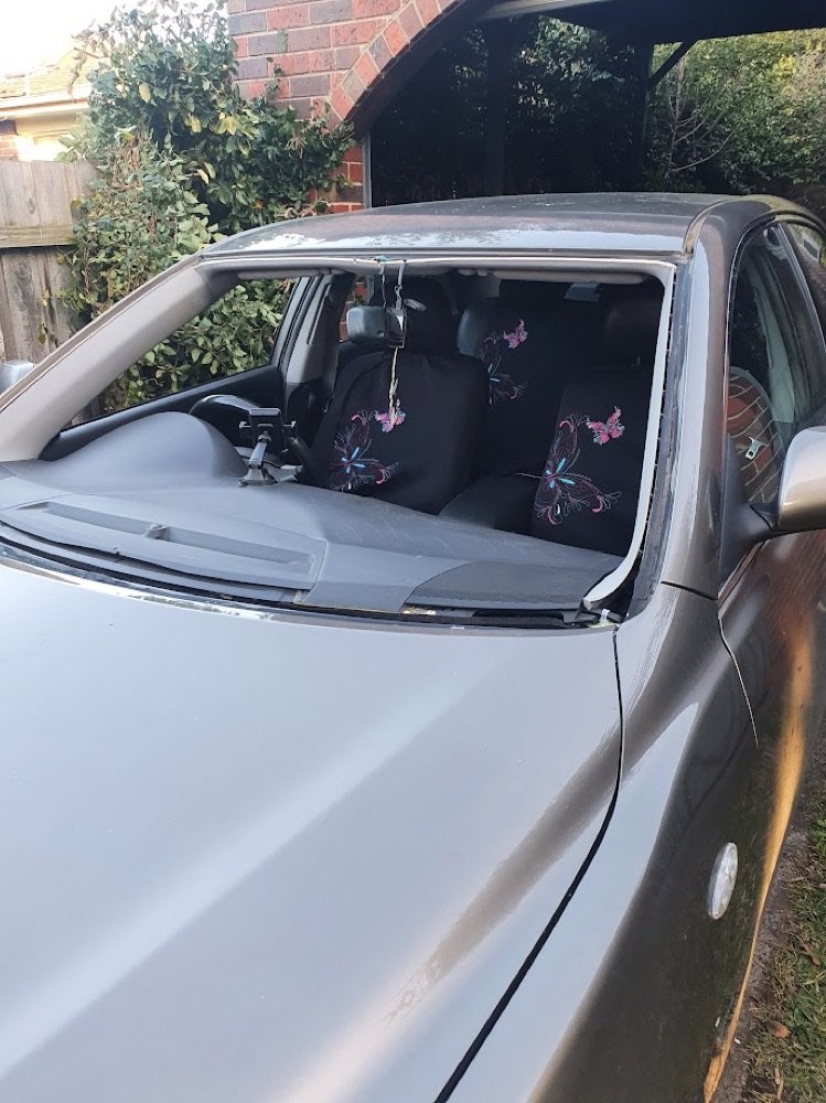 Old windscreen removed